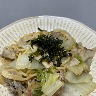 豚バラ肉と白菜の和風パスタ